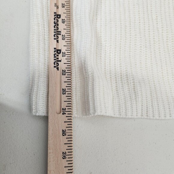Forever 21 Sweater Womens Medium White Knit Long Sleeve Pullover Grommet Y2K - Picture 7 of 10